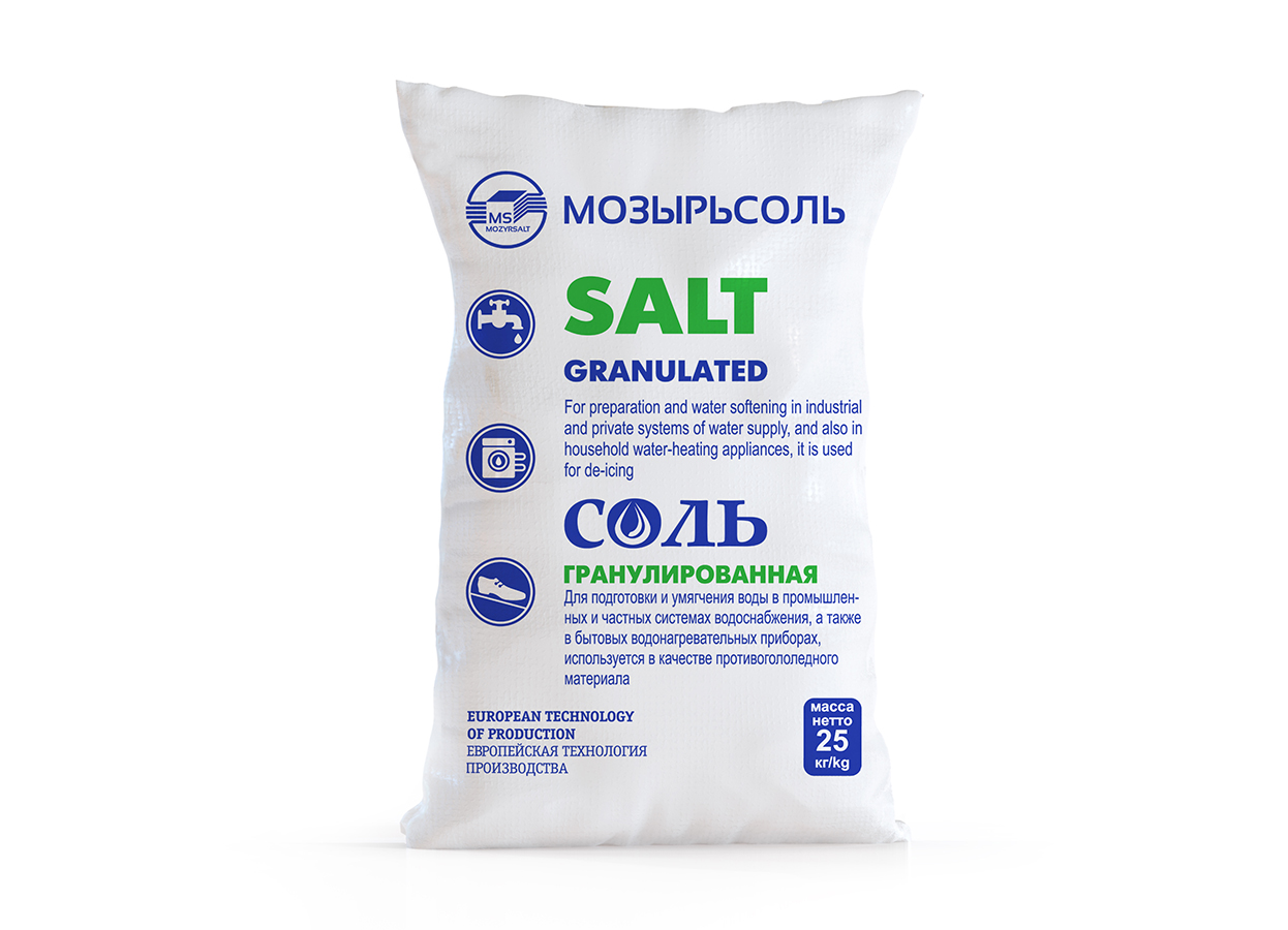 Таблетированная соль Мозырсоль, мешок 25 кг